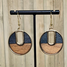 Load image into Gallery viewer, Wood inlay earrings
